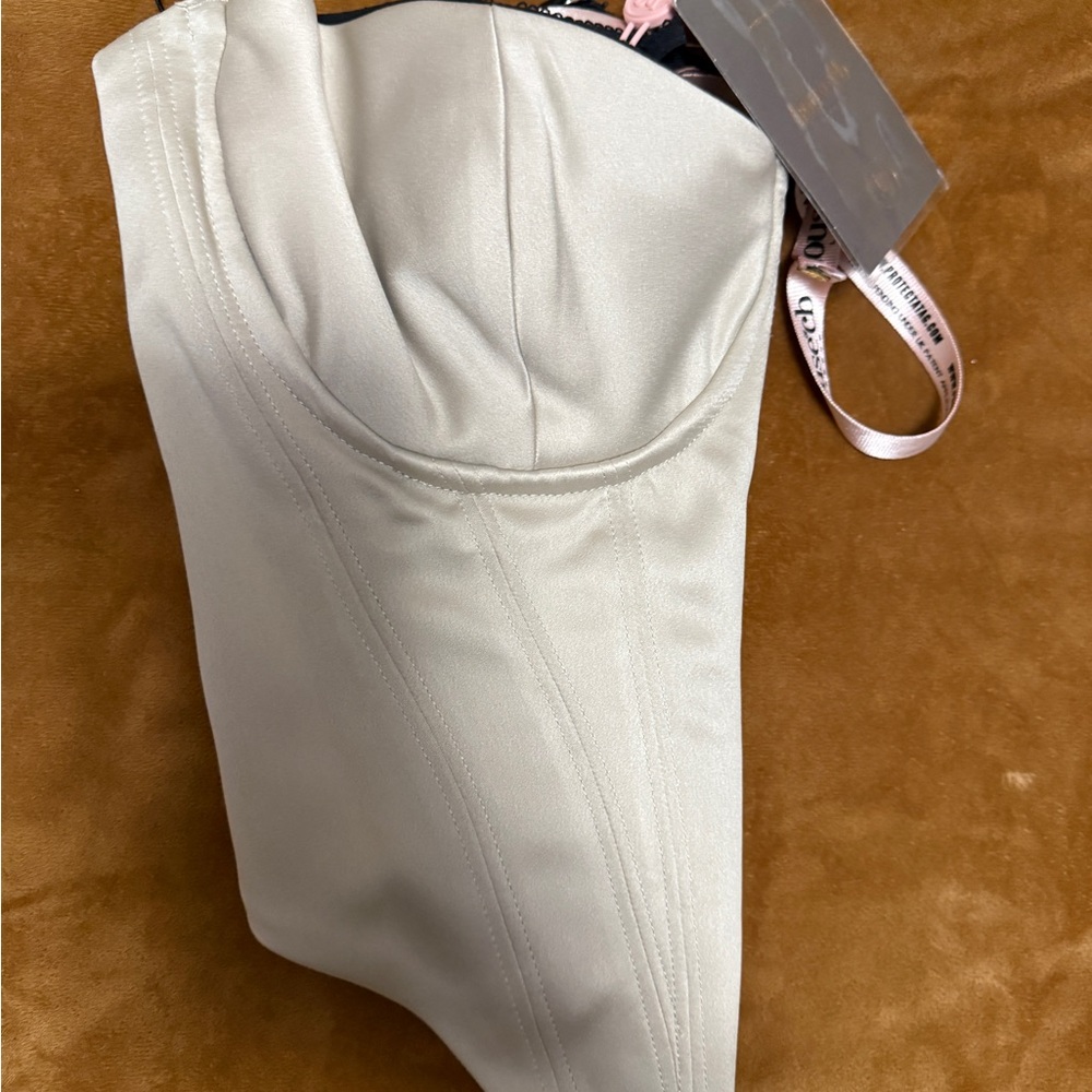 Luette Beige Corset L+ Plus Cup Top - Picture 4 of 8